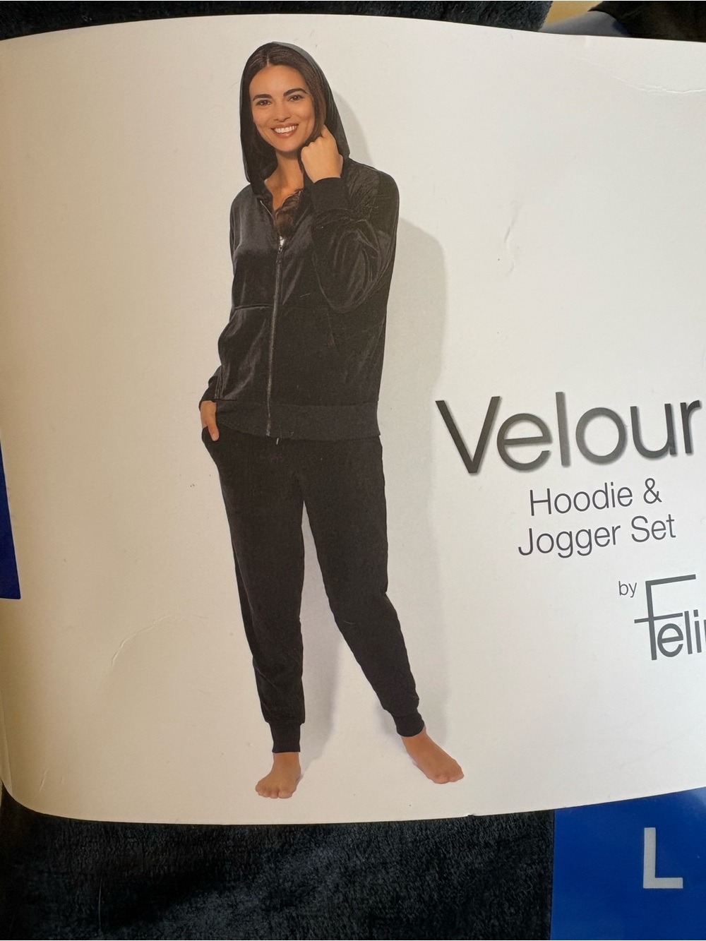Felina Black Velour Hoodie & Jogger Set